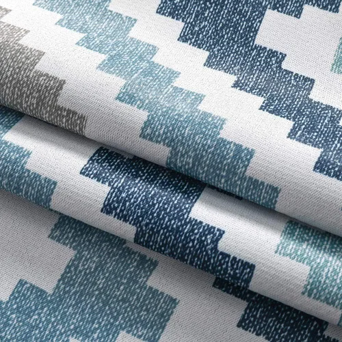 Vista 8 de Autumn Dream Cortinas opacas con ojales en la parte superior de Chevron Bohemia para sala de estar, 52 x 63 pulgadas, azul, 1 panel