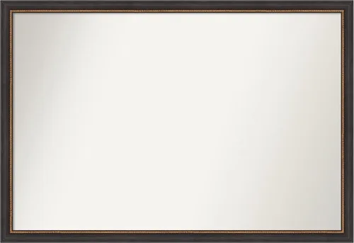 Vista 180 de Amanti Art Espejo de baño negro para sobre el fregadero, 23 x 23 pulgadas, espejo cuadrado negro Ashton, marco de madera tradicional mediano, se