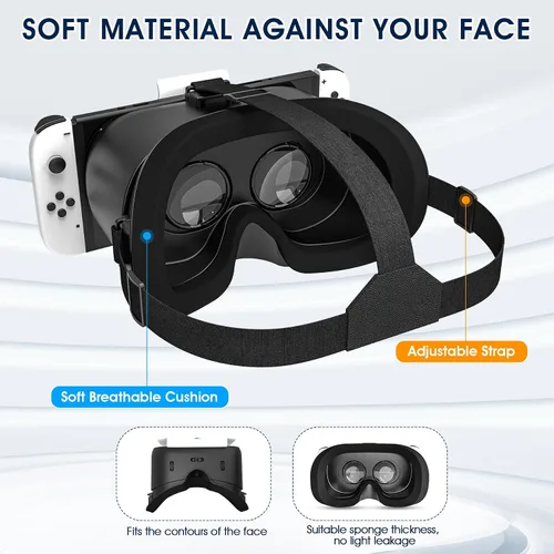 Vista 6 de MVPTGRS VR Headset for Original Nintendo Switch & Switch OLED Model Upgraded, Virtual Reality Glasses with Adjustable HD Lenses and Comfortable Head