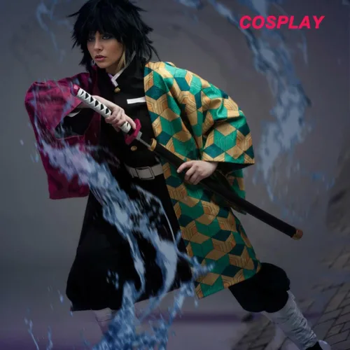 Vista 2 de Demon Slayer Sword Anime Sword 41inch - with Belt - Zenitsu Sword & Tanjirou Sword & Rengoku Sword - Various Styles Available