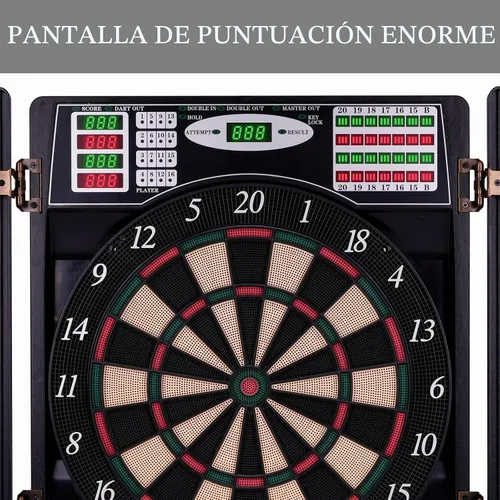 Vista 3 de Electronic Dart Board LED Electric Digital Boards with Cabinet 12 Darts