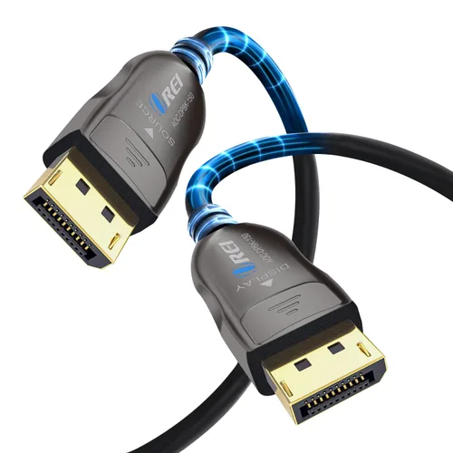Vista 16 de OREI Cable AOC DisplayPort 2.0 8K de 15 pies - 54 Gbps, 8K a 120 Hz, 4K a