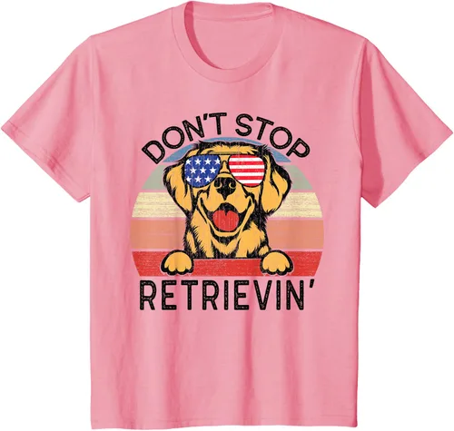 Vista 10 de Golden Retriever Dog Don't Stop Retrievin' Camiseta, Gris