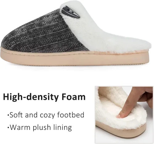 Vista 3 de NineCiFun Pantuflas cómodas de casa para mujer, de espuma viscoelástica, mullidas, para interiores, exteriores, antideslizantes, para el hogar