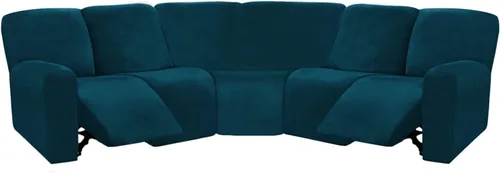 Vista 18 de ULTICOR Fundas de sofá reclinable seccional en forma de L de 7 piezas, fundas de terciopelo elásticas para sofá reclinable en forma de L, gruesas