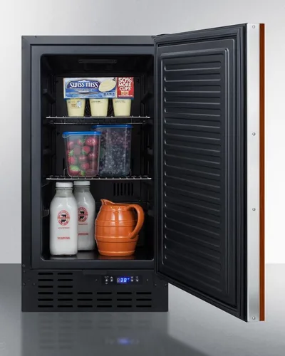 Vista 4 de Summit FF1843BIF 18 Inch Wide 2.7 Cu. Ft. Panel Ready Compact Freezerless Refrigerator with LED Lighting