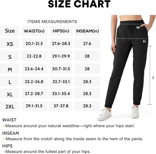 Vista 6 de Fitst4 - Pantalones deportivos de golf para mujer, absorben la humedad, con bolsillos laterales profundos para camping, viajes, caminar, uso diario