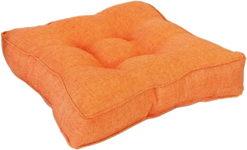 Vista 7 de Cojín cuadrado sólido de 16 pulgadas para silla, estilo tatami, cojín antideslizante y grueso, tapete suave para silla de oficina, cocina, comedor