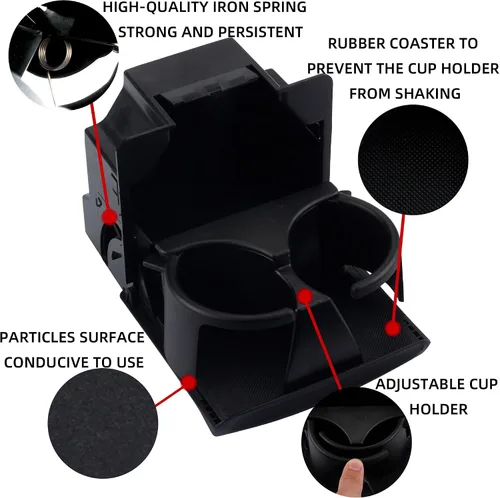 Vista 5 de Dasbecan Reemplazo del portavasos de la consola central trasera negro compatible con Nissan Titan 2004-2015 Reemplaza# 96967-9FD0B