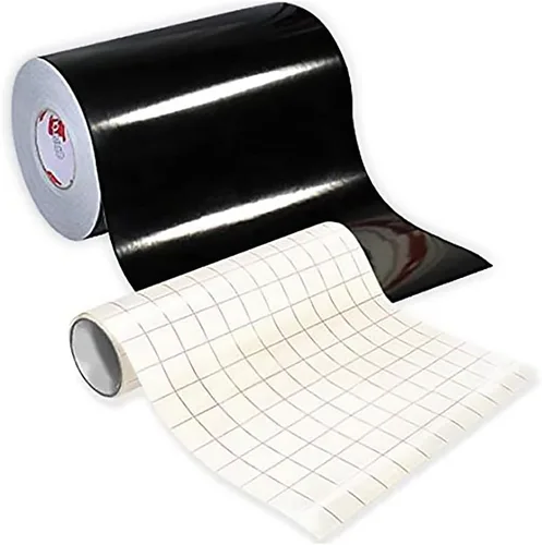 Vista 3 de ORACAL Vinilo adhesivo negro brillante para manualidades, para Cameo, Cricut y Silueta incluyendo rollo de papel de transferencia transparente