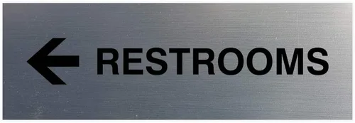 Vista 10 de Signs ByLITA Basic Restrooms - Letrero direccional para pared o puerta (negro), pequeño (paquete de 1)