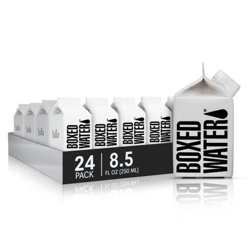 Vista 9 de Agua en caja de 8.5 onzas (paquete de 24) – Mora azul en cajas, sin BPA, cartones rellenables, alternativa sostenible al agua embotellada