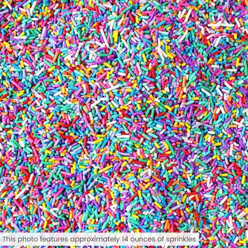 Vista 4 de Sprinkle Pop Ultimate Unicorn Rainbow Jimmies - Mezcla de espolvoreos, rosa, morado, verde, azul, amarillo, naranja, rojo y blanco, gránulos