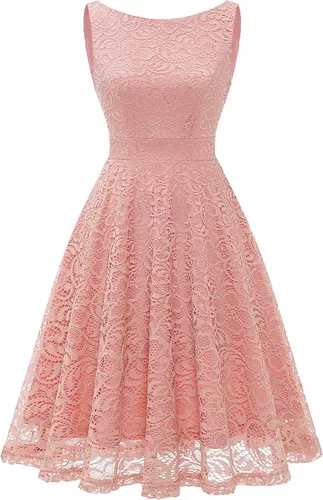Vista 2 de Bbonlinedress Women Floral Lace Wedding Bridesmaid Dress Formal Cocktail Party Short Homecoming Dress