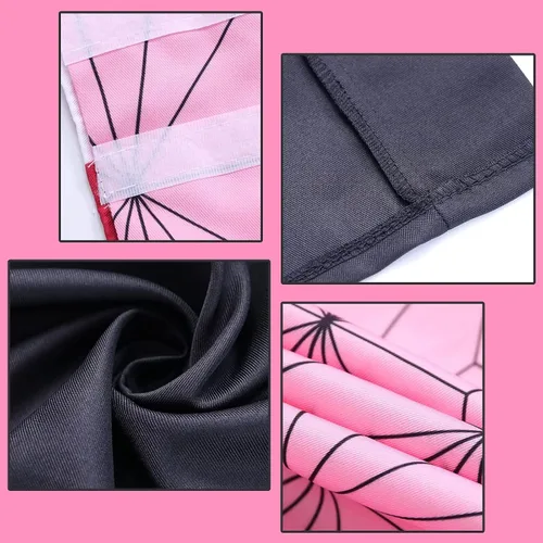 Vista 6 de Nezuko - Disfraz de cosplay para adultos, conjunto completo de kimono de Halloween para mujer