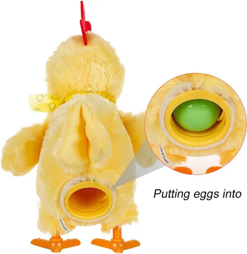 Vista 5 de Juguetes de Pascua Pollo Poner Huevo Eléctrico Peluche Loco Pollo Loco con Sonido Musica Animal