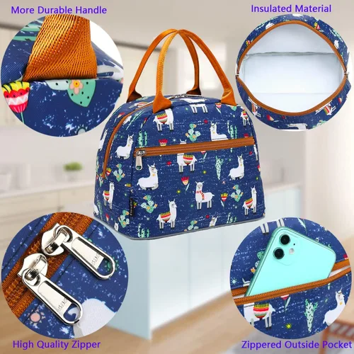 Vista 5 de Bolsa de almuerzo aislada FlowFly - Bolsa de asas organizadora para mujeres/hombres, Alpaca