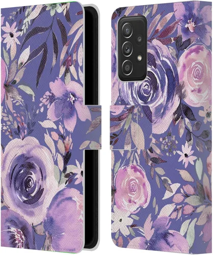 Vista 16 de Head Case Designs Officially Licensed Ninola Abstract Poppies Lilac Floral Leather Wallet Case Compatible with Samsung Galaxy A07 4G
