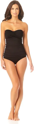 Vista 4 de Anne Cole Top de natación tipo tankini con nudo frontal fruncido para mujer