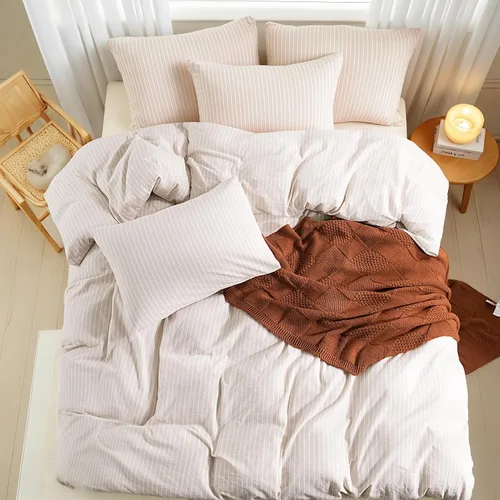 Vista 22 de NEXHOME PRO Funda de edredón Twin XL 100% algodón lavado, transpirable, duradera, texturizada, similar al lino, juego de ropa de cama para el hogar