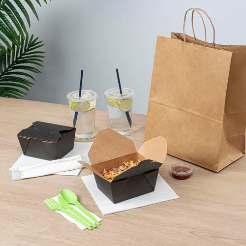 Vista 6 de Restaurantware Bio Tek - Cajas para llevar de 30 onzas, 200 loncheras para llevar, cierre de tabulación, resistentes al calor, desechables, de papel