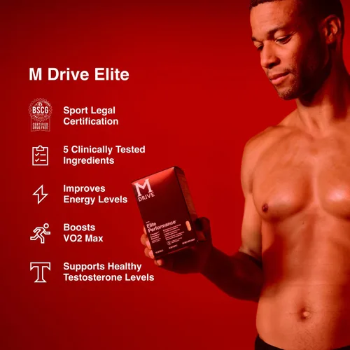 Vista 3 de Mdrive Elite Potenciador de testosterona para hombres, apoya la salud inmunológica, energía, VO2Max, recuperación, alivio del estrés, músculo magro