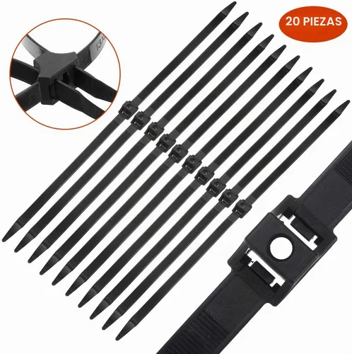 Vista 3 de Boao 10 piezas de bridas con cremallera, desechables, resistentes, doble policia, sujetadores de amarre de nailon de plástico flexible
