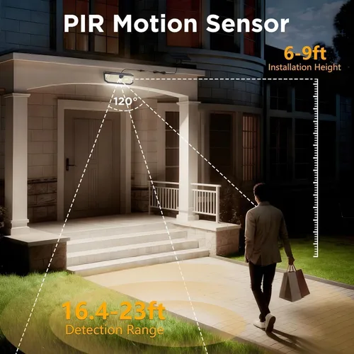 Vista 13 de SyouHome - Luces solares de movimiento para exteriores, 388 LED 4000 LM luces de inundación solares
