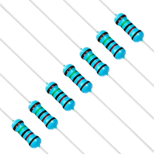 Vista 90 de Chanzon 100pcs 1/2W (0.5W) 1 Ω ohmios Resistencia fija de película metálica 0.01 ±1% Tolerancia 1R MF Orificio pasante Resistencias limitadoras