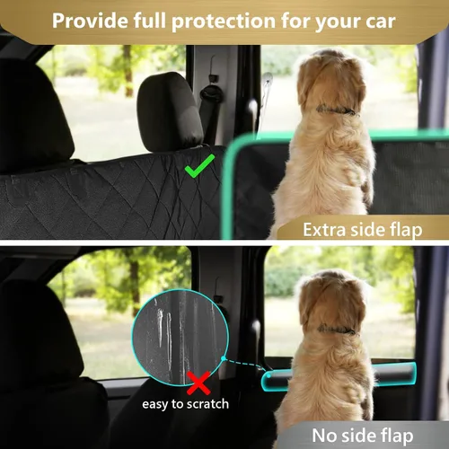 Vista 4 de F-color Funda para compartimiento de carga para SUV para perros - Forro de carga para mascotas impermeable con solapas laterales, cubierta de carga