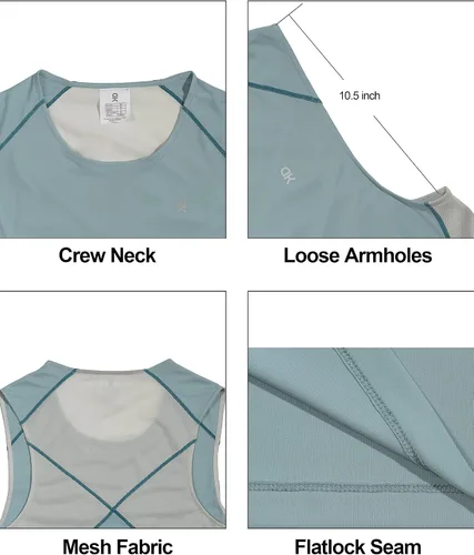 Vista 5 de Little Donkey Andy Camiseta sin mangas para hombre de entrenamiento y correr, de secado rápido, para gimnasio, musculosidad, fitness, Fiesta, M