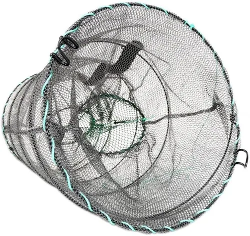 Vista 8 de Trampa de cebo de pesca, 2 paquetes de trampa para cangrejos, trampa para cangrejos, trampa para cangrejos, langosta y camarones, redes de pesca