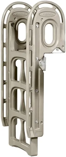 Vista 2 de PlayStar Escalera de muelle ajustable de resina ajustable para uso en muelles estacionarios, enrollables o flotantes
