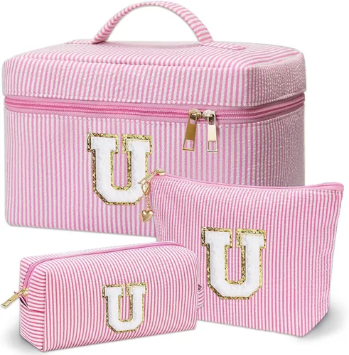 Vista 39 de Bolsa de maquillaje Adoryoung 3 piezas rosa+azul, Azul, A