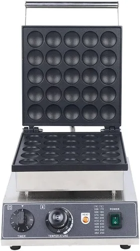 Vista 2 de Mini máquina para hacer panqueques, 25 piezas de 1.8 pulgadas comercial holandés panqueques panqueques panqueques 1850 W doble calefacción