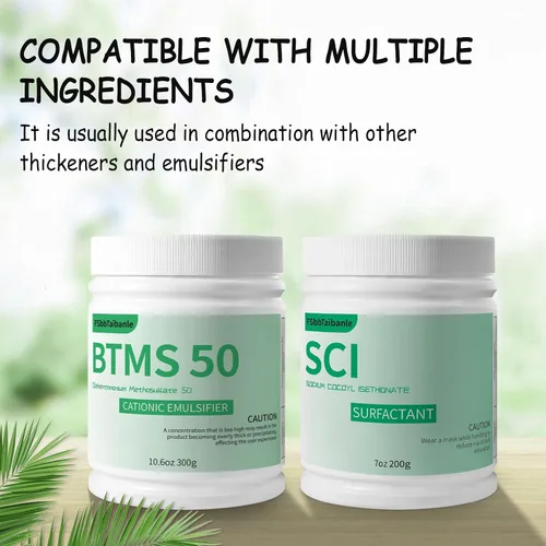 Vista 4 de Gránulos emulsionantes acondicionadores BTMS 50 de 10.6 onzas, 100% derivados de origen vegetal, ideal para acondicionador sin enjuague, lociones