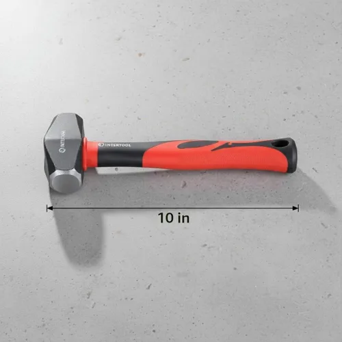 Vista 5 de INTERTOOL Martillo Club de 2 libras, mini martillo de perforación de trineo, martillo pequeño con acero resistente y mango de fibra de vidrio