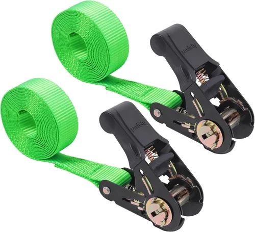Vista 13 de Correas de amarre de trinquete sin fin, amarre de carga resistente, correa negra de nailon resistente de 4 pies, correas de seguridad de trinquete