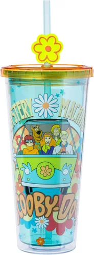 Vista 17 de Silver Buffalo Disney Una Loca Aventura de Goofy con Goofy, Max Goof, Roxanne y Bobby Zimuruski - Vaso de plástico para bebidas frías con tapa