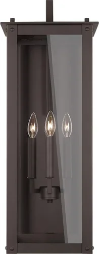 Vista 9 de Capital Lighting 934611OZ Hunt - Farol rectangular de pared para exteriores, cristal transparente, 1 luz de 100 vatios, 15 pulgadas de alto x 6