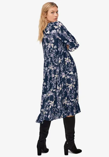 Vista 4 de ellos Vestido imperio con volantes en talla grande para mujer