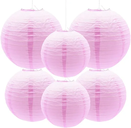 Vista 11 de 6 faroles de papel decorativos redondos colgantes para fiestas, aulas, bodas, Halloween, Navidad, decoración del hogar