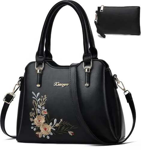 Vista 9 de Xiaoyu Monederos y bolsos de mano para mujer, bolsa de hombro con asa superior, juego de 2 piezas