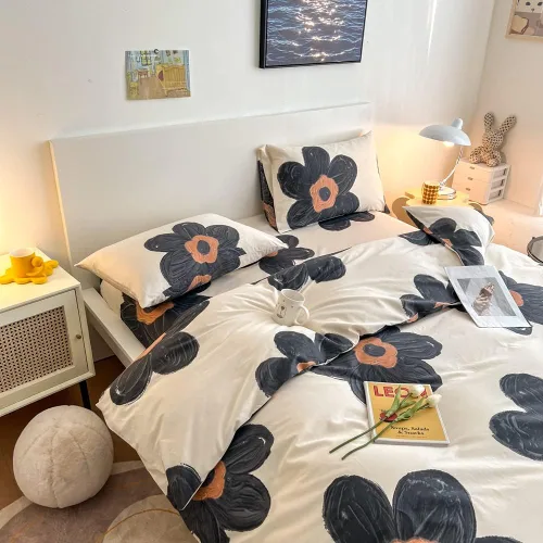 Vista 3 de BlueBlue Juego de funda de edredón para niños, ropa de cama 100% algodón para niños, niñas, adolescentes, cama individual, estampado floral