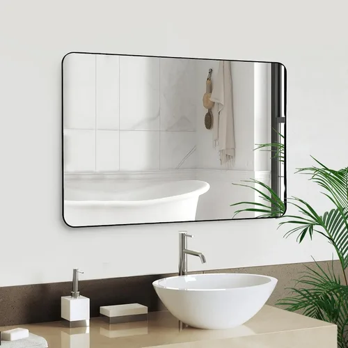 Vista 7 de CULER Espejo de pared de baño, espejo rectangular de vidrio templado moderno de 20 x 30 pulgadas para dormitorio, sala de estar, entrada