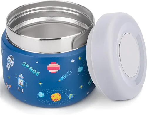 Vista 7 de Charcy Tarro de comida aislado de acero inoxidable para niños, termo de sopa de boca ancha a prueba de fugas, juego de recipientes para 8 horas