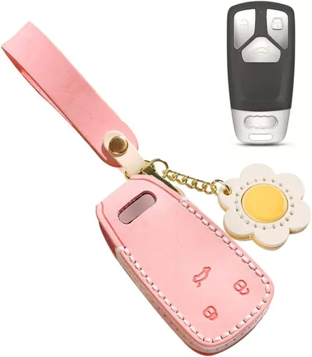 Vista 9 de ontto Funda para llave de coche compatible con Audi A4 Q7 Q5 TT A3 A6 SQ5 R8 S5 Smart Remote Key Fob Cover 360?Protección integral verde