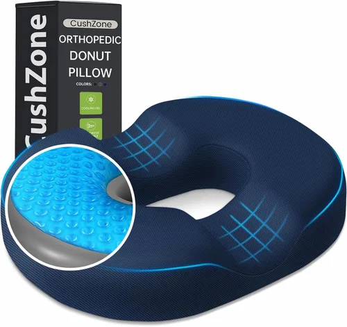 Vista 16 de CushZone Almohada Cojín de Asiento en Forma de Dona - Almohada de Piso de Gel Refrescante, Cojín de Piso de Espuma Viscoelástica para Oficina