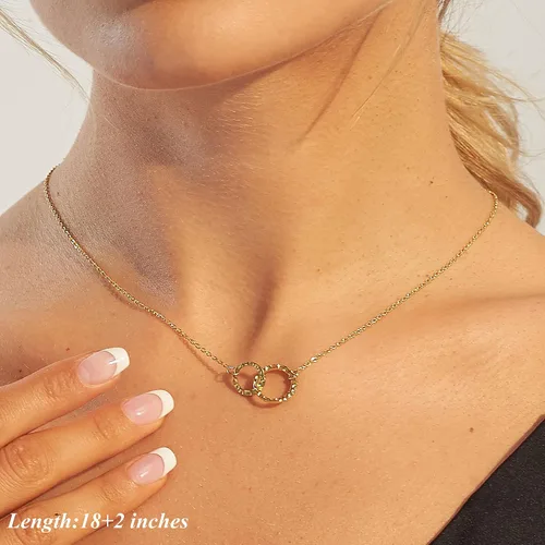 Vista 2 de Collares delicados para mujer, collares en capas, collar de gargantilla chapado en oro, joyería para mujer
