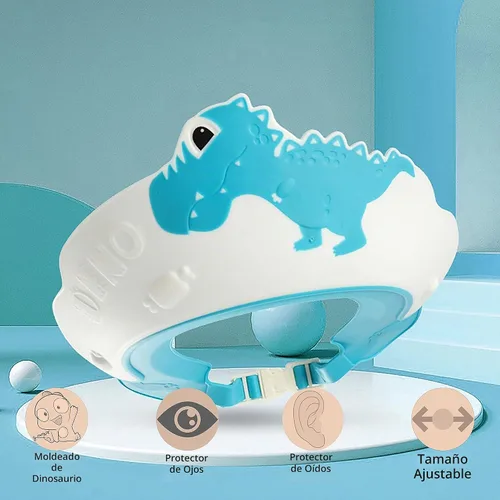 Vista 2 de Gorro de ducha para bebé con protector, gorro de ducha para niños, visera con protección para ojos y oídos para niños de 0 a 9 años, lindo diseño